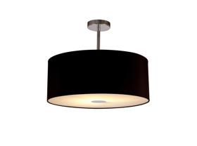 DK0107  Baymont 50cm Semi Flush 1 Light Polished Chrome, Midnight Black/Green Olive, Frosted Diffuser